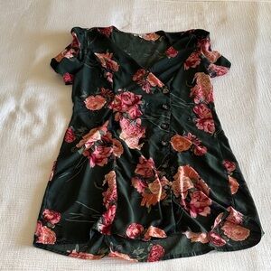 Charlotte Russe Floral Green and Pink Dress